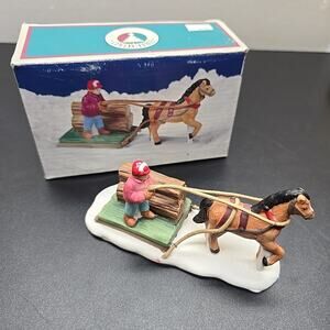 Christmas Valley Collectable Bringing in the Timbers Porcelain Vintage